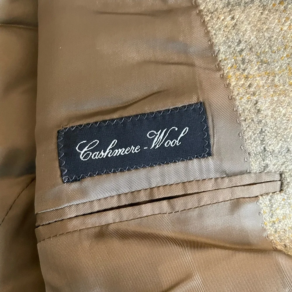 Faconnable Hand Made in Italy Vintage Check Cashmere Blend Jacket Size‎ 48 R NWT